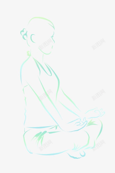 瑜伽png免抠素材_新图网 https://ixintu.com 人物剪影 瑜伽 线条 运动
