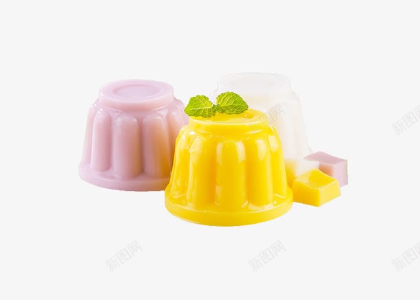 三色布丁png免抠素材_新图网 https://ixintu.com 三色 产品实物 布丁 果冻 零食