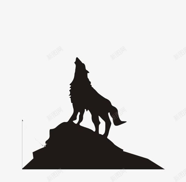 高山上的狼剪影png免抠素材_新图网 https://ixintu.com 仰天长嚎 元素 头狼 狼 高山