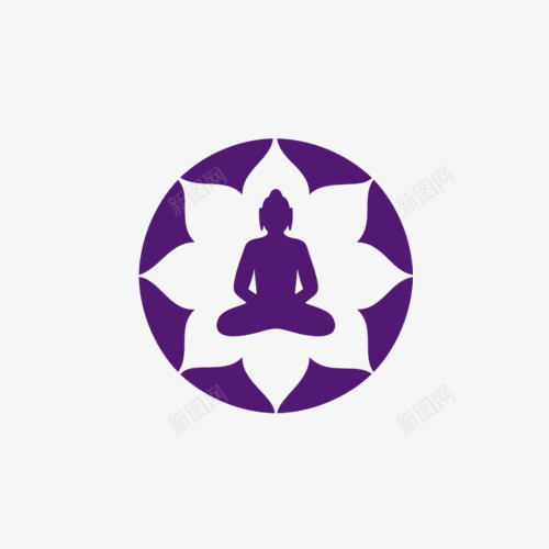 紫色佛教菩萨logo图标png_新图网 https://ixintu.com 佛教 佛教LOGO 创意 图标 图案 平面 标志 菩萨 观音菩萨图片 设计