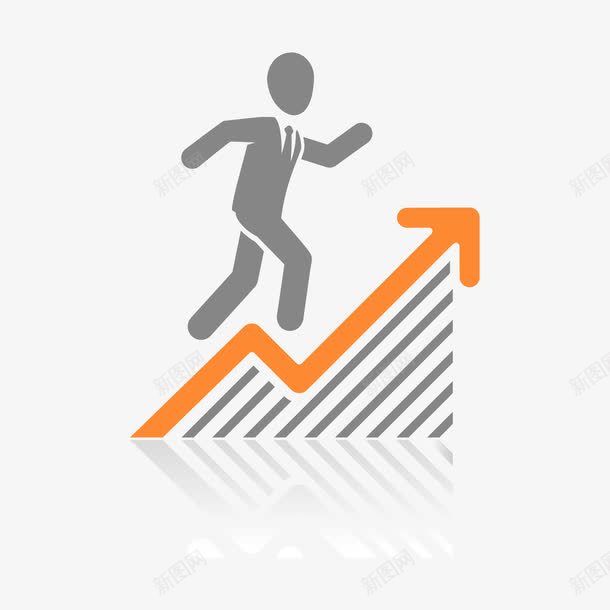 向上走的小人png免抠素材_新图网 https://ixintu.com 向上 矢量商务男人 箭头