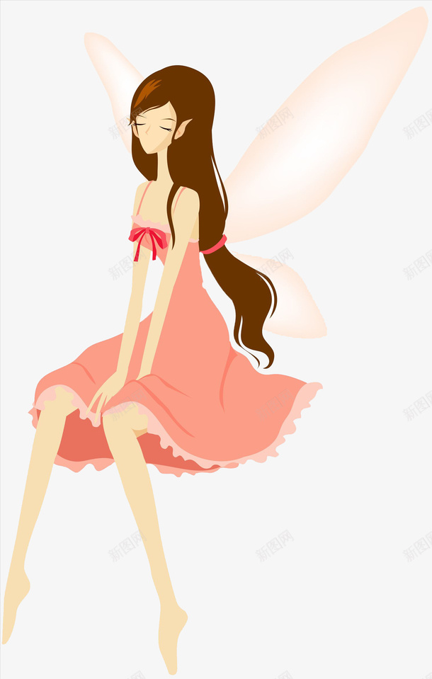 唯美清新手绘小仙女png免抠素材_新图网 https://ixintu.com 下凡 人平面图 仙女下凡 卡通 女仙 小清新 小精灵 平面 手绘 手绘小仙女 水彩画 粉色裙子 翅膀