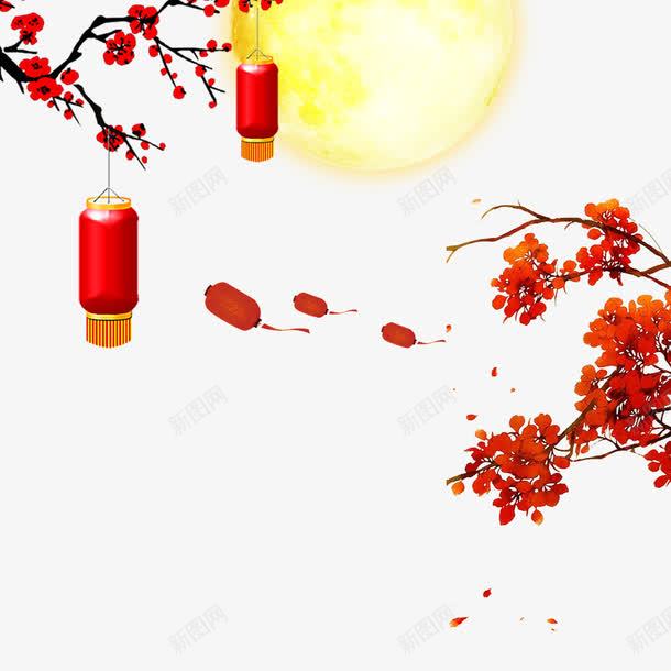 中秋国庆海报背景png免抠素材_新图网 https://ixintu.com 中秋节 国庆节 植物 海报背景 海报装饰 灯笼 红色