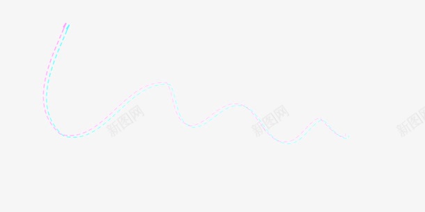 蓝粉亮色小清新波浪线png免抠素材_新图网 https://ixintu.com 分割线 分隔 波浪线 渐变 点状 线条 虚线 虚线分割线