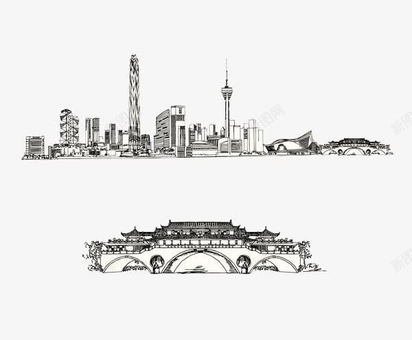 成都灰黑色代表手绘建筑png免抠素材_新图网 https://ixintu.com 代表 建筑 成都 成都建筑 灰黑色