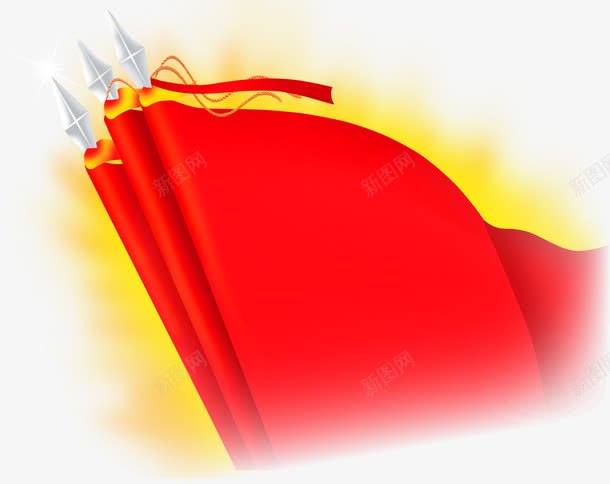 发光红旗手绘效果png免抠素材_新图网 https://ixintu.com 发光 效果 红旗手