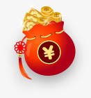 红色卡通福袋金币效果png免抠素材_新图网 https://ixintu.com 卡通 效果 红色 金币