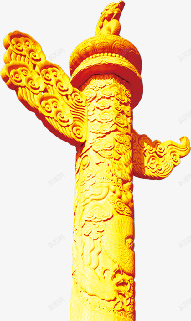 金光闪闪华表png免抠素材_新图网 https://ixintu.com 争议华表 党庆 党建华表 华表 金色华表