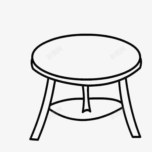 圆桌子简笔画png免抠素材_新图网 https://ixintu.com 圆桌子 家具家居 小圆台子 桌子 桌子简笔画 桌椅 简笔绘画 绘画 黑白