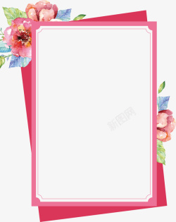 粉色花朵边框夏季促销海报背景素材