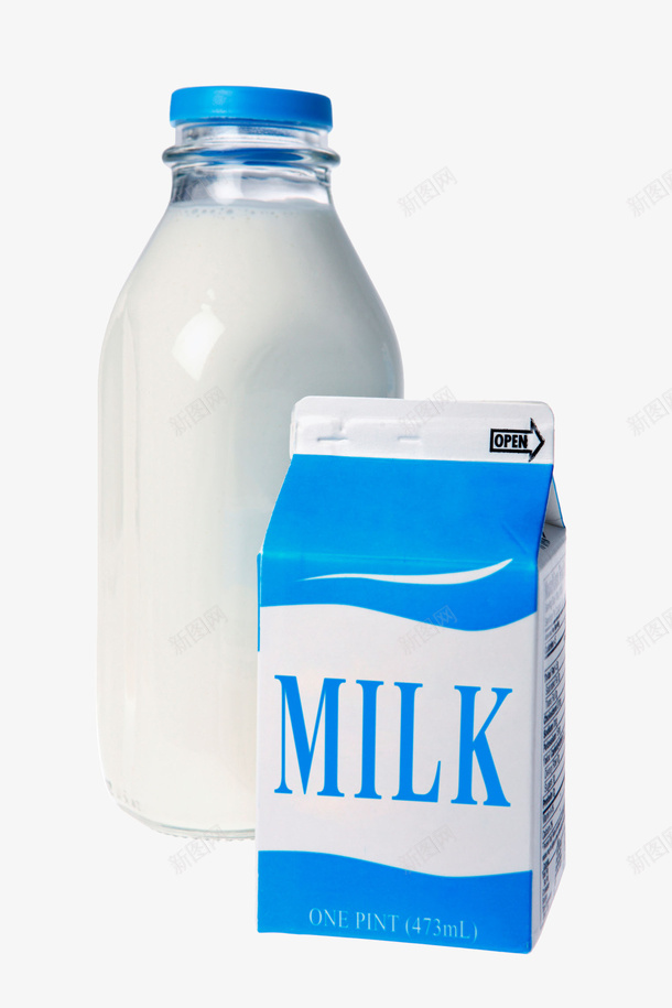 包装乳制品png免抠素材_新图网 https://ixintu.com 乳制品 乳品 牛奶 牛奶乳品 玻璃瓶 白色 空白包装 纸盒包装 食物 饮料