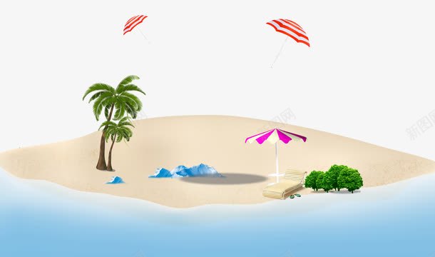 卡通椰树躺椅沙滩背景png免抠素材_新图网 https://ixintu.com 卡通太阳伞 卡通椰树 卡通椰树躺椅沙滩 卡通沙滩 卡通躺椅 夏日海滩度假