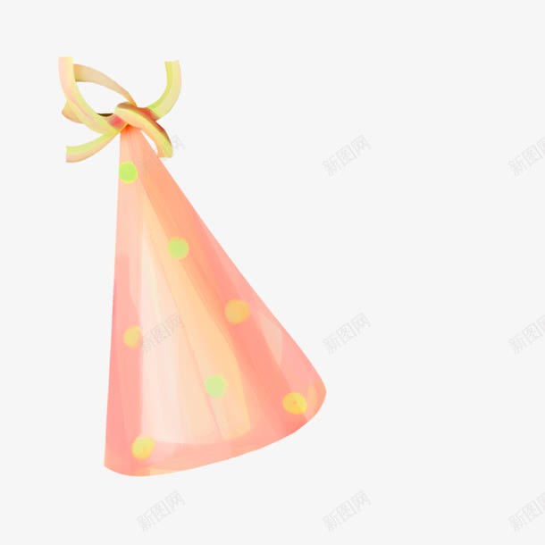 礼帽png免抠素材_新图网 https://ixintu.com 寿星 帽子 波点 生日 礼帽 粉色