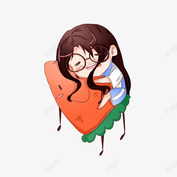 卡通手脚并趴在书桌上睡觉的女学png免抠素材_新图网 https://ixintu.com 卡通手脚并趴在书桌上睡觉的女学生素材免费下载 呼呼大睡 女学生 学生手绘 趴桌子上睡觉