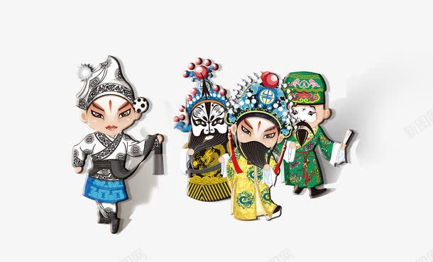 卡通京剧人物psd免抠素材_新图网 https://ixintu.com 京剧 卡通人物 文化海报设计
