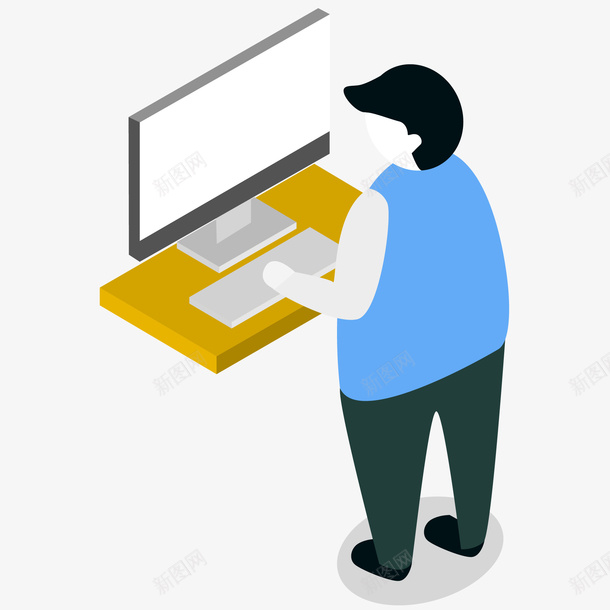 男人操作电脑插画矢量图ai免抠素材_新图网 https://ixintu.com 互联网 商务 电子商务 男人 男人操作电脑矢量插画 矢量图 科技 科技抬头