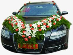 婚礼的婚车汽车鲜花素材