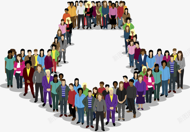 中国人口日人群箭头png免抠素材_新图网 https://ixintu.com 一堆人 一群人 中国人口日 人群箭头 密密麻麻 密集人群