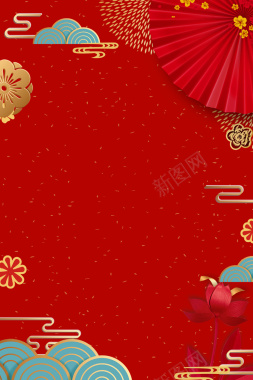 情侣元素红色新年春节背景图背景