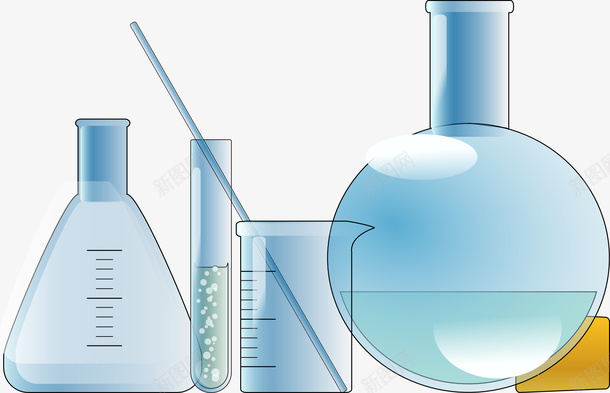 手绘卡通蓝色化学实验器材png免抠素材_新图网 https://ixintu.com 动漫 动画 化学实验器材 手绘卡通 烧杯 简约 量杯
