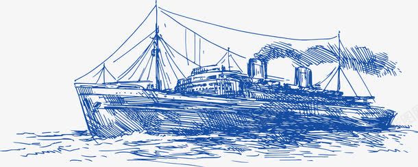手绘轮船png免抠素材_新图网 https://ixintu.com 小木船 帆船 手绘 木船 海洋 海洋生物 素描鲸鱼 舵 轮船 锚 鲸鱼