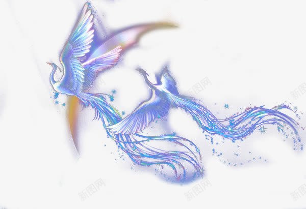 比翼鸟png免抠素材_新图网 https://ixintu.com 七夕节素材 光效 唯美 相恋 相爱 蓝色