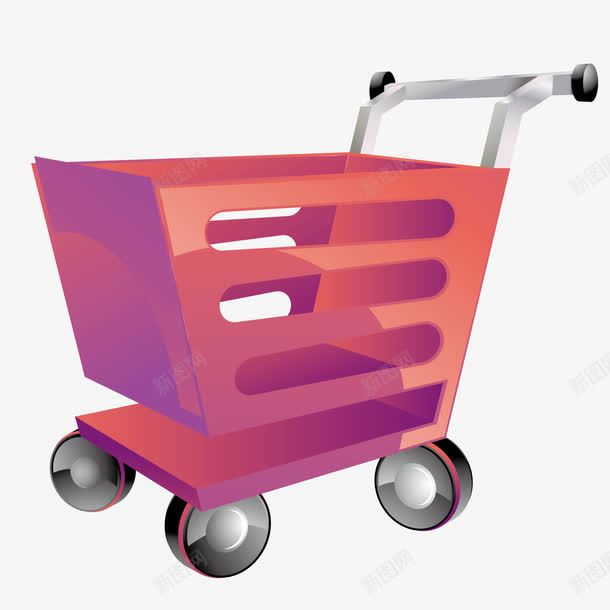 红色渐变质感立体购物车png免抠素材_新图网 https://ixintu.com 渐变 立体 红色 质感 购物车