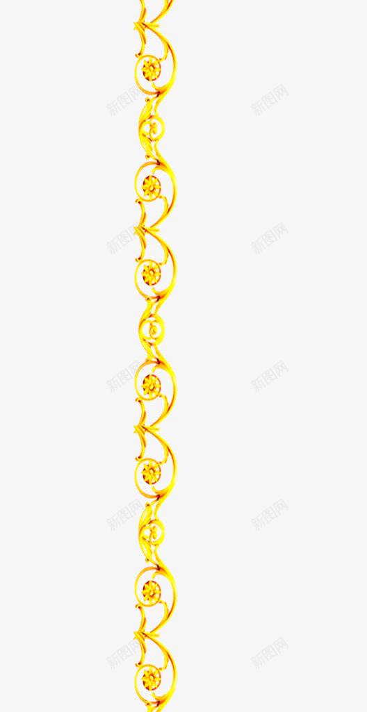 立体新年花纹装饰png免抠素材_新图网 https://ixintu.com 喜庆节日 花纹花边 金属感 黄色