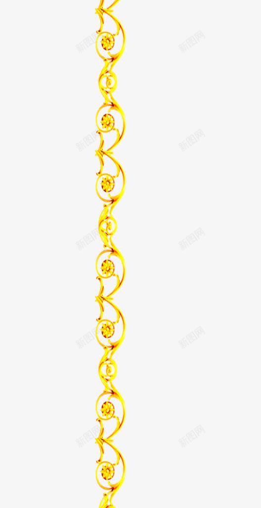立体新年花纹装饰png免抠素材_新图网 https://ixintu.com 喜庆节日 花纹花边 金属感 黄色