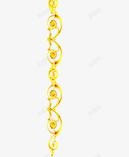 立体新年花纹装饰png免抠素材_新图网 https://ixintu.com 喜庆节日 花纹花边 金属感 黄色