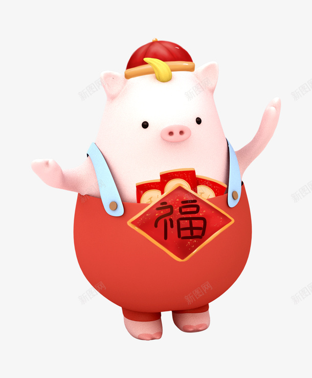 喜庆福气猪C4Dpng免抠素材_新图网 https://ixintu.com 2019 2019猪年 传统节日 卡通猪 可爱猪 喜庆中国年 喜庆福气猪 好运福气 年味 新年快乐 新春快乐 猪年 过大年 迎新 迎新春