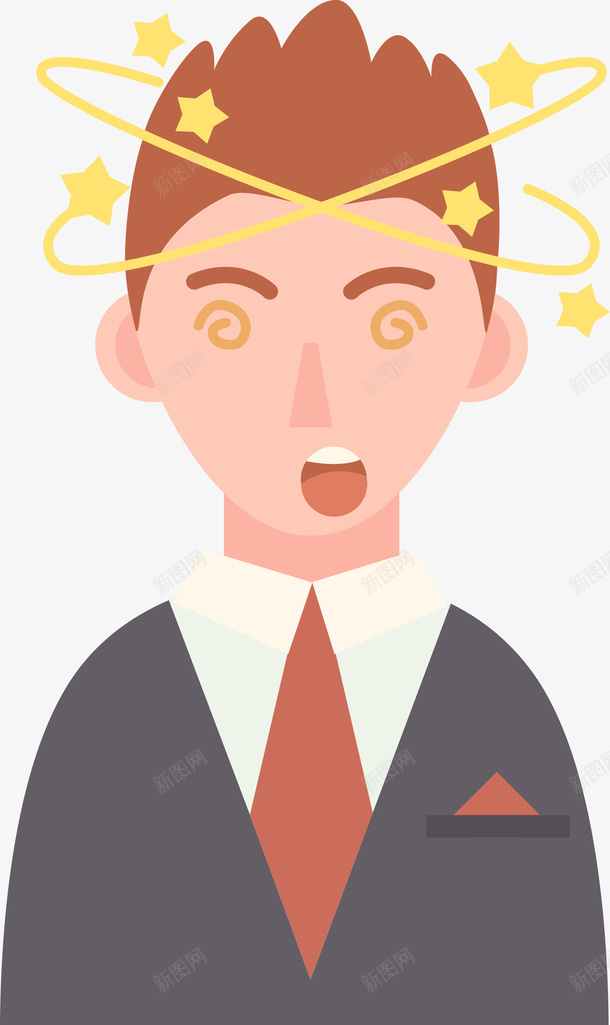 眩晕的男人矢量图ai免抠素材_新图网 https://ixintu.com 人 创意矢量人 卡通人 卡通商务人 商务人 白领 矢量商务人 表情 矢量图