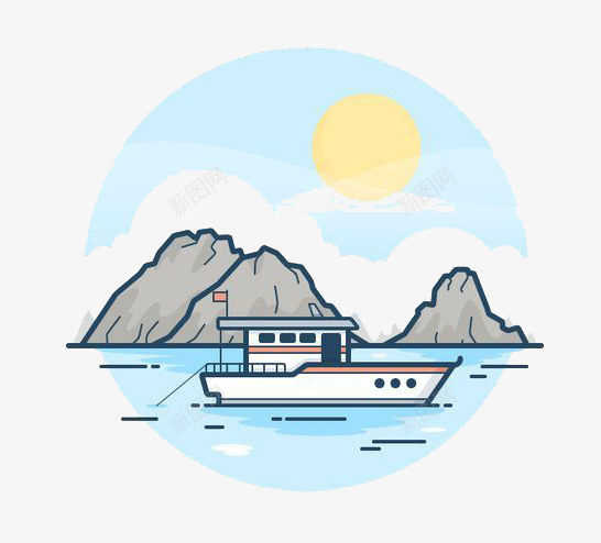 卡通山水图标png_新图网 https://ixintu.com 卡通 图标 山水 装饰