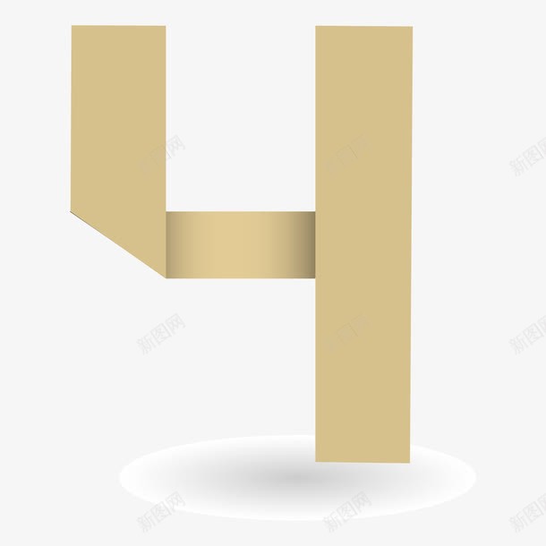 叠纸数字4png免抠素材_新图网 https://ixintu.com 4 折叠效果 数字