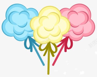 彩色棉花糖png免抠素材_新图网 https://ixintu.com 丝带 棉花糖 爱心 甜品 糖