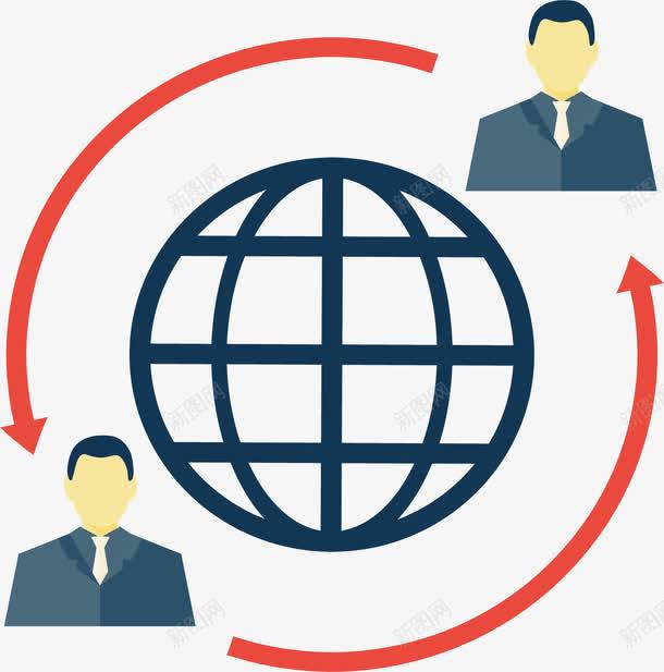 全球互联互通png免抠素材_新图网 https://ixintu.com 互联网 全球化 商务 循环箭头 矢量素材