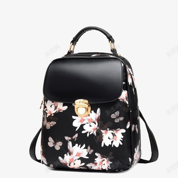 新款韩版背包蝴蝶花朵女学生书包png免抠素材_新图网 https://ixintu.com 书包 休闲双肩 大容量 学院风 新款韩版背包蝴蝶花朵女学生书包 旅行包 百搭书包