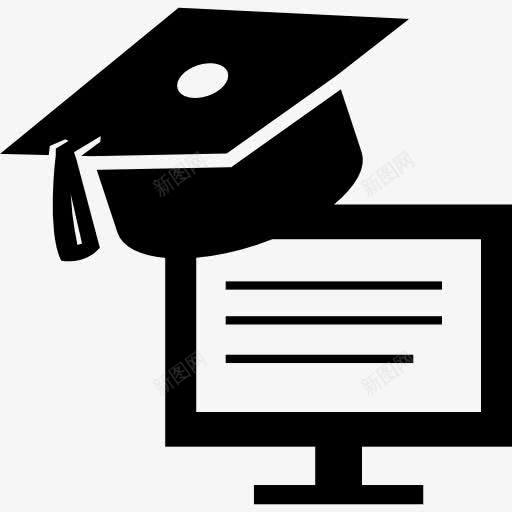 网络教育毕业图标png_新图网 https://ixintu.com 在线教育 学生 帽子 毕业 毕业的学生包 监控互联网