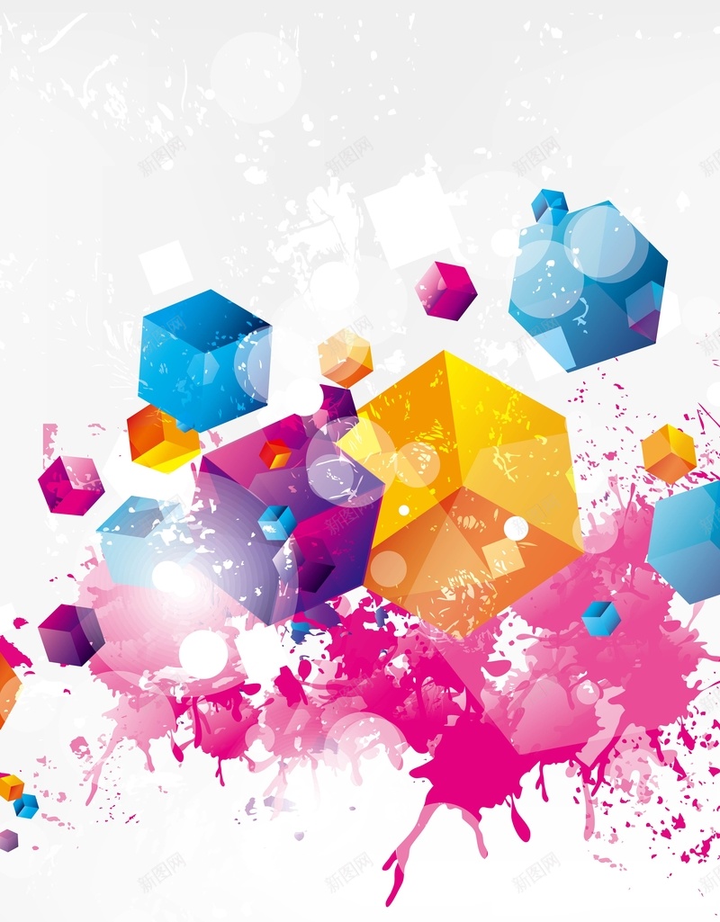 彩色水墨间的立体六边形背景矢量图ai设计背景_新图网 https://ixintu.com AI 六边形 几何 四边形 彩色 欣喜 水墨 海报 矢量素材 背景 高清背景设计图 矢量图