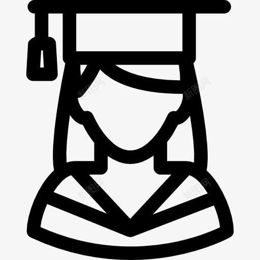 毕业的女孩图标png_新图网 https://ixintu.com 人头像 大学 女 学士 毕业