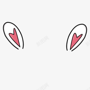 卡通兔耳朵图标图标