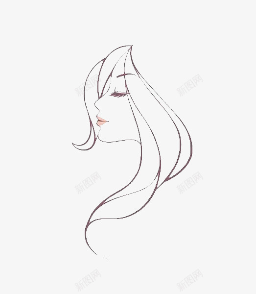 侧脸脸部线条图案png免抠素材_新图网 https://ixintu.com 人物侧脸 侧脸 图案 简约风格 线条 脸部 脸部线条 装饰图案