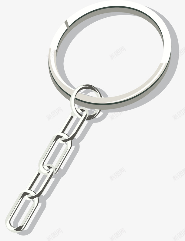 银白色锁链样式钥匙扣png免抠素材_新图网 https://ixintu.com 卡通钥匙扣 扁平钥匙扣 钥匙扣 钥匙链 银白色 锁链钥匙扣