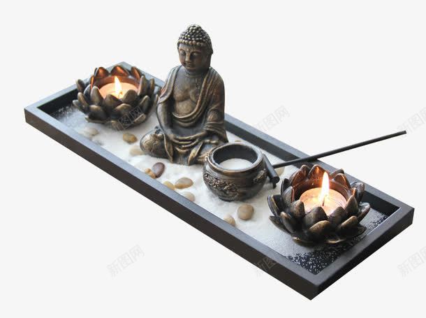 茶盘摆件png免抠素材_新图网 https://ixintu.com 佛像 烛台 石子 装饰品 雕刻佛像