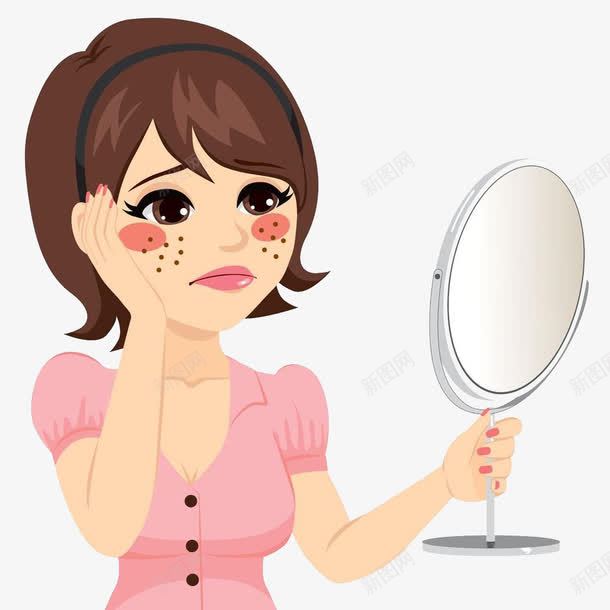 焦虑的女子png免抠素材_新图网 https://ixintu.com 不开心 卡通手绘 卡通痘痘 焦虑卡通人物 痘痘 美容化妆 装饰