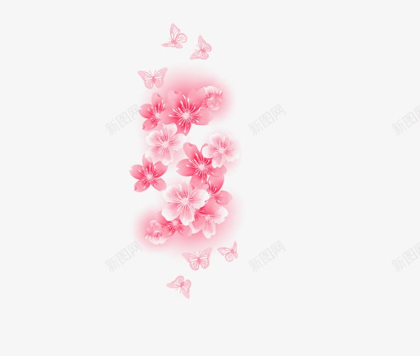 创意粉红色的桃花png免抠素材_新图网 https://ixintu.com 创意 桃花 粉红色