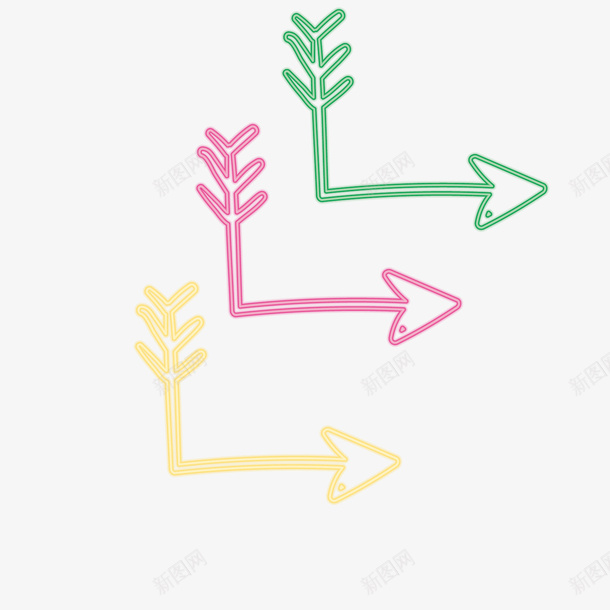 拐弯箭头荧光矢量图eps免抠素材_新图网 https://ixintu.com 卡通 拐弯 箭头 线条 荧光 荧光线条 矢量图