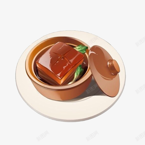 中国风美食餐饮手绘红烧肉png免抠素材_新图网 https://ixintu.com 垂涎欲滴 家常菜 水彩红烧肉 砂锅炖红烧肉 精华 红烧肉块 红烧肉手绘 美食