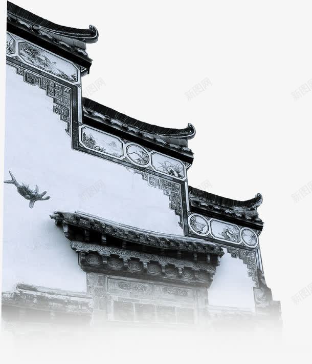 黑色江南水乡屋檐png免抠素材_新图网 https://ixintu.com 屋檐 水乡 江南 黑色