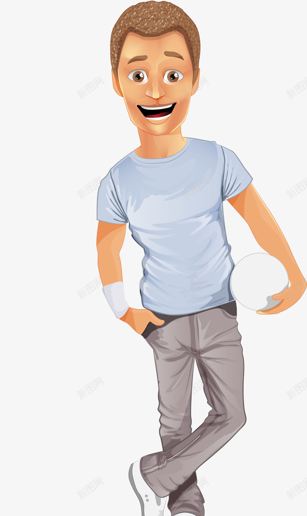 手绘卡通排球男士矢量图ai免抠素材_新图网 https://ixintu.com 人 人物 卡通 手绘 矢量图